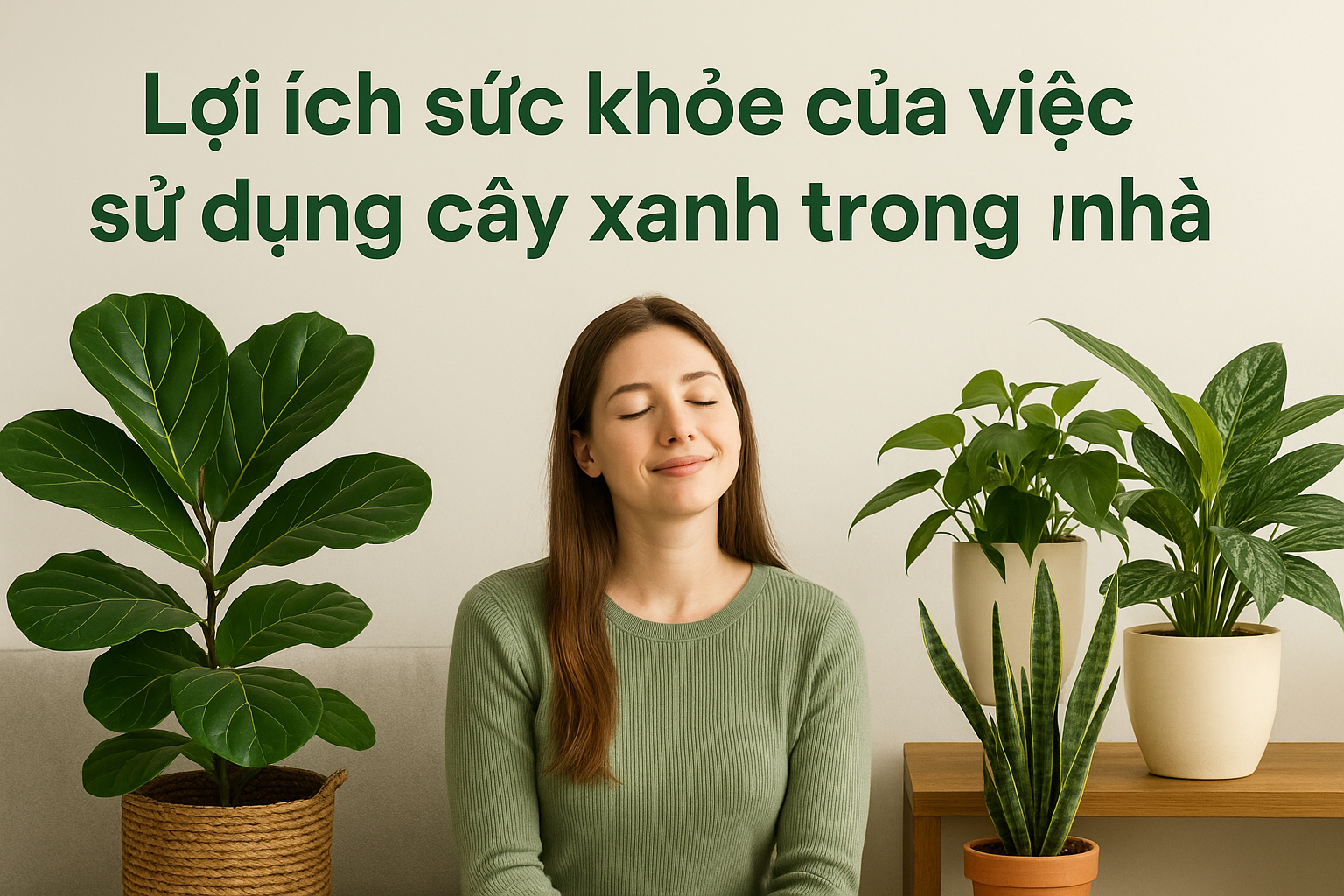 Sử dụng cây xanh trong nhà và những lợi ích thiết thực về sức khỏe