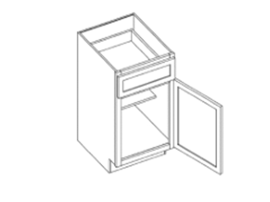 Tủ bếp dưới có 1 ngăn kéo, 1 cánh và 1 kệ điều chỉnh được