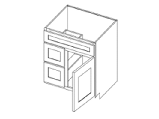 Tủ bàn trang điểm có 1 ngăn kéo lớn, 2 ngăn kéo nhỏ và 1 cánh