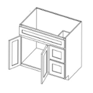 Tủ bàn trang điểm có 1 ngăn kéo lớn, 2 ngăn kéo nhỏ và 2 cánh
