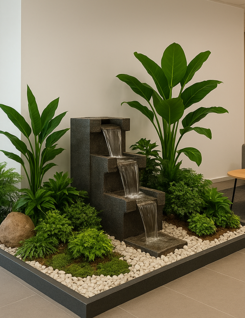 tiểu cảnh văn phòng dạng thác nước